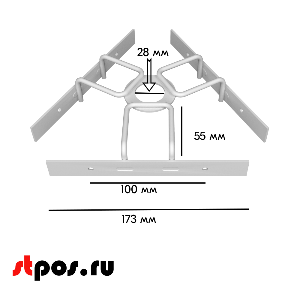 02_Треугольник 260 для крепления дисплеев, RAL9016, Белый