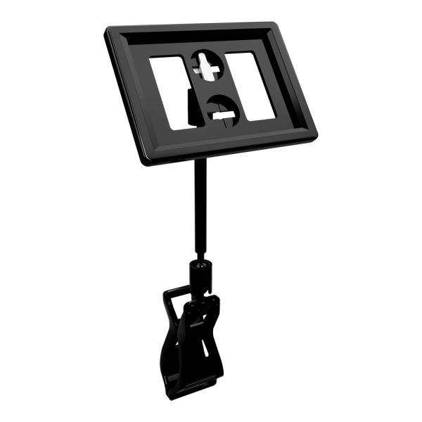 sk_Рамка ТЕХНО А8 черная, черный держатель TECHNO FX-CLIP, ножка  50мм