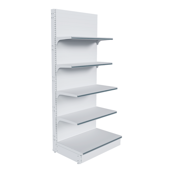 stpos_НАБОР стеллаж 25 70 ГЛУХОЙ пристенный 1900х800х500 5 полок, ценникодержатели