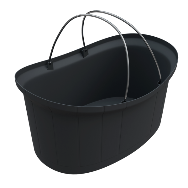 sk_3Корзина покупательская пластиковая с двумя алюминиевыми ручками DELUX 12л, Черный