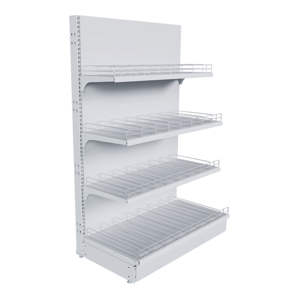 sk_НАБОР стеллаж 25 70 ГЛУХОЙ пристенный 1550х1000х500 4 полоки, ограничители, разделители, ценникод