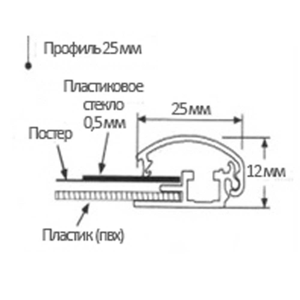 06_Схема_Алюминиевая клик-рама, профиль 25мм, угол 45°, формат А3