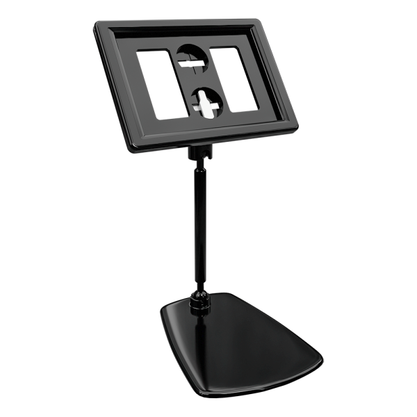 sk_Рамка ТЕХНО А8 черная, черный держатель TECHNO FOT 75 мм, ножка  50мм