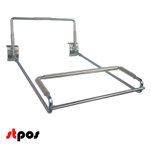 00_Держатель для ноутбука 280х200х80мм, d5 на штангу 30х15, цинк-хром