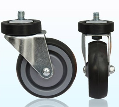 1_Колесо поворотное для покупательской тележки 5 TPR в сборе, ЕВРОПА