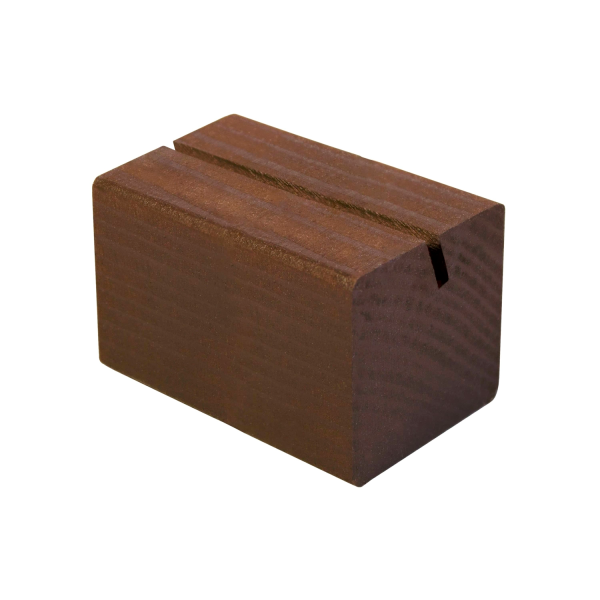 sk_Держатель ценника деревянный, 60х40х40 мм, косая прорезь 3 мм, темного цвета