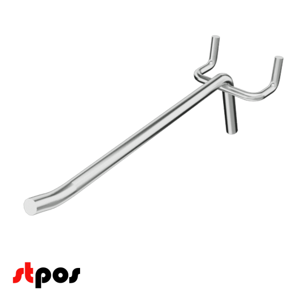 04_Крючок для перфорации одинарный 200мм, хром, d4.8мм, шаг 45мм