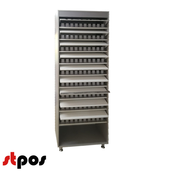 01_Диспенсер напольный сигаретный открытый со столешницей 4 полки 12 линий (670пачек)