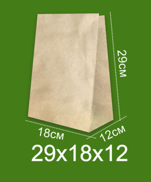 01_Крафт пакет без ручек 180х290х120 мм, Бурый