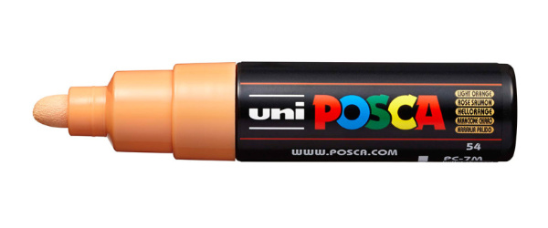 1_Маркер на водной основе POSCA PC-7M, лососевый (LIGHT ORANGE - 54), 4.5 - 5.5 мм, пул. нак.