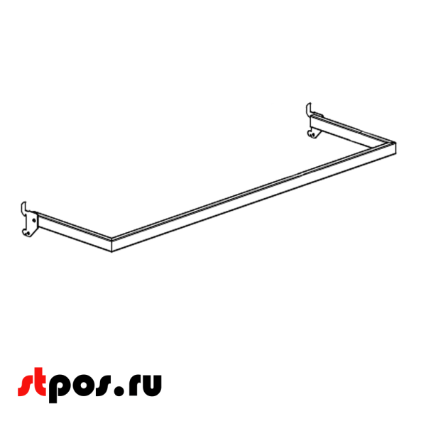 00_Вешало П-образное 30х15 мм на стойку, плоскоовальная труба, 300х1000 мм, Глянец, RAL9016 Белый