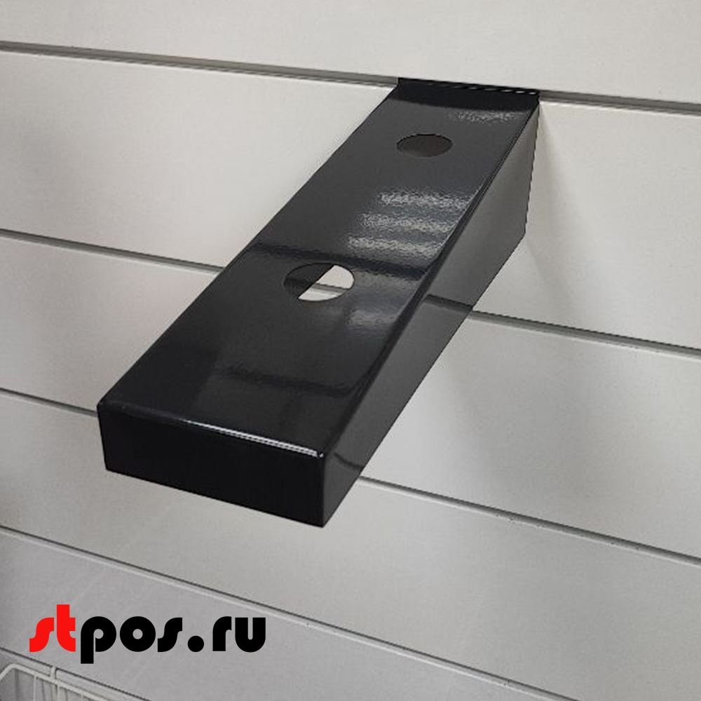 12_Держатель для 2-х смесителей для экономпанели, 372х105мм, сталь 1,2мм,RAL9005,Черный