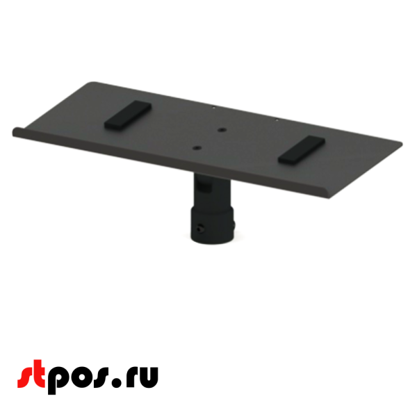 00_Держатель для клавиатуры, под размер 400х150 мм, диаметр под стойку 40 мм, RAL9005, Черный