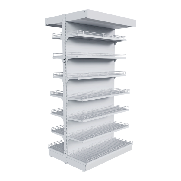 sk_НАБОР стеллаж 25 70 ГЛУХОЙ островной 2600х1330х500 14 полок, ограничители, разделители, ценник