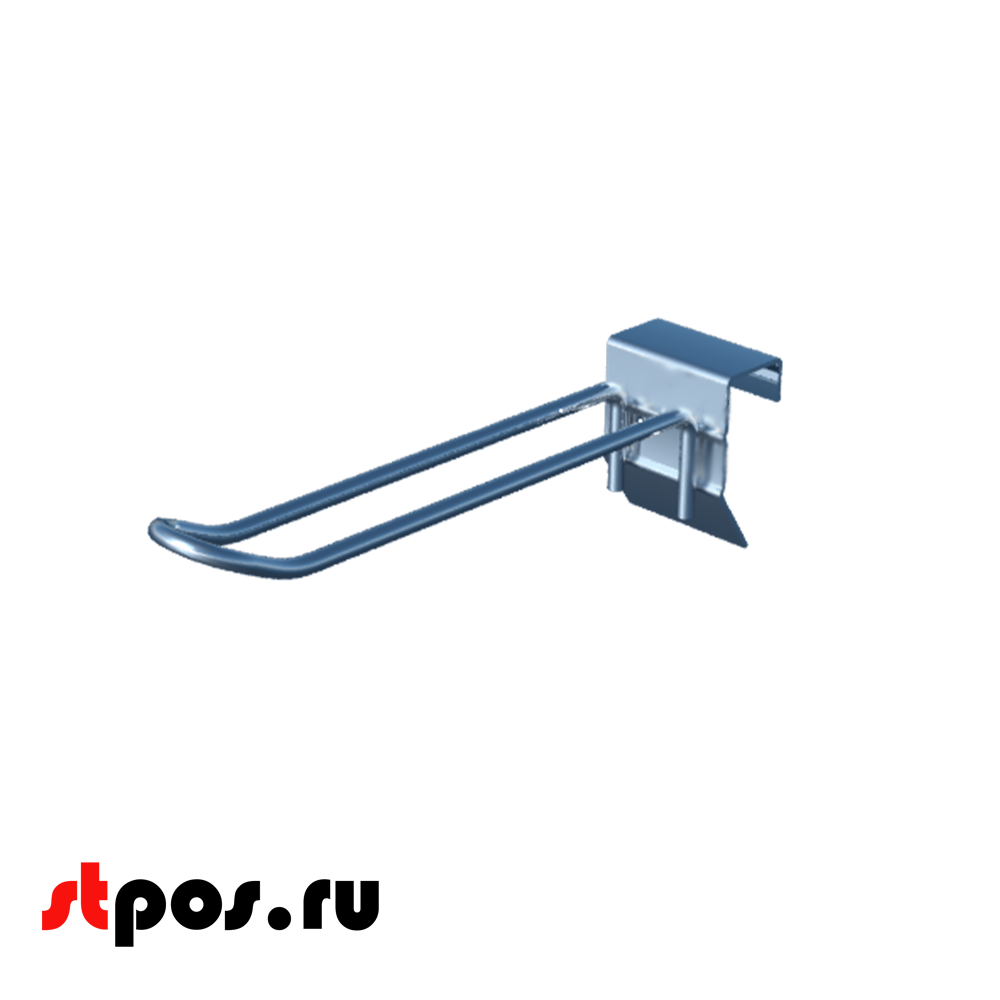 00_Крючок для штанги 30х15 (профиль) двойной 100мм, покрытие цинк-хром, d5мм