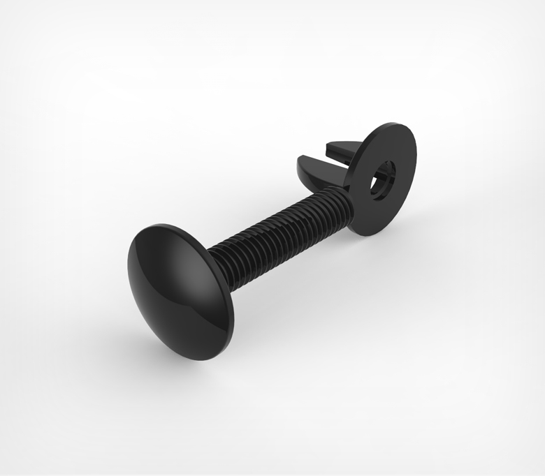 03_Пластиковый винт и гайка с ушками VIKING SCREW, 12,18,25 мм Черный