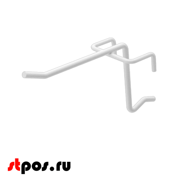 00_Крючок на сетку (решетку) штыревой, 75 мм, d4, шаг 40, RAL 9016, Белый