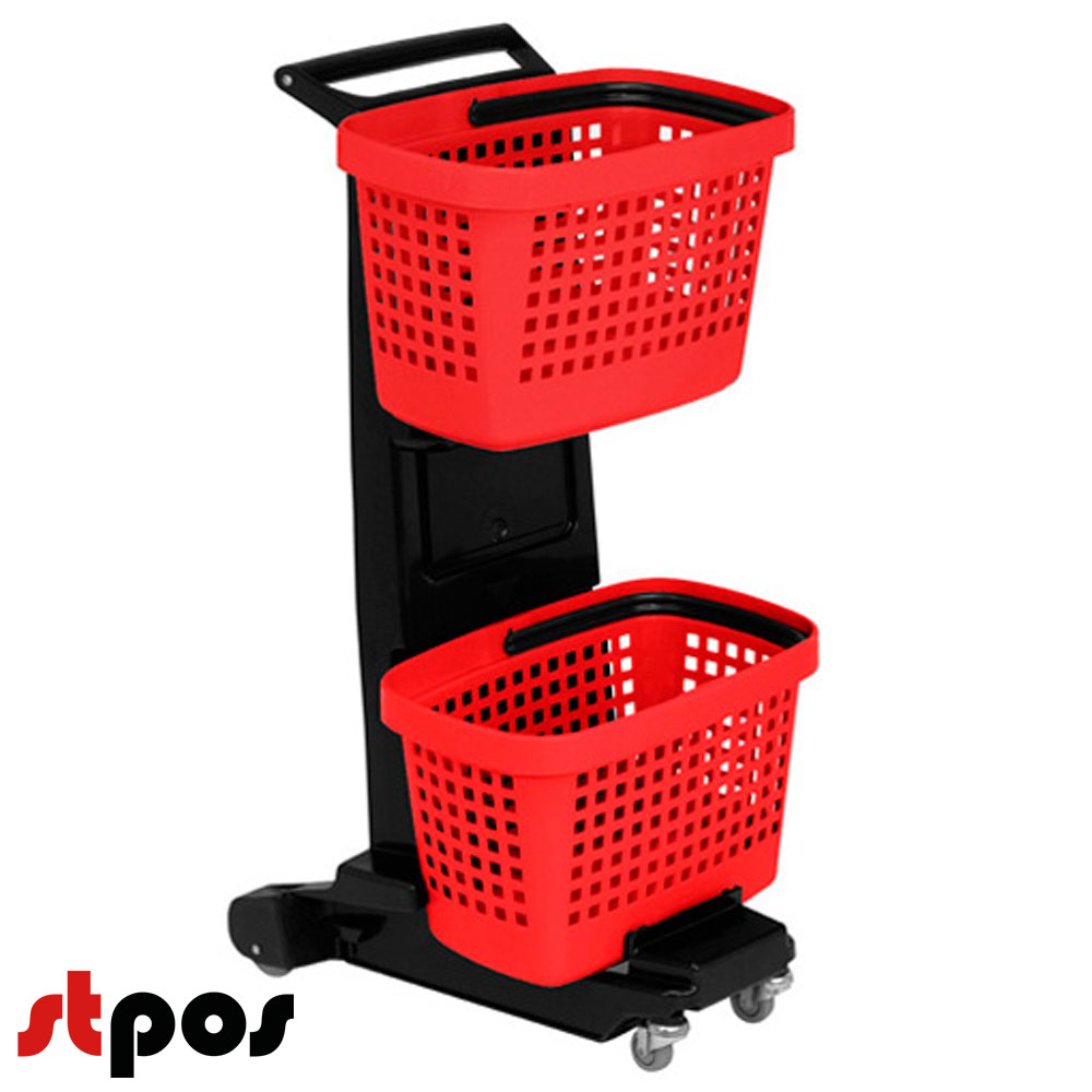 1_Тележка-подставка для двух корзин пластиковая SNUPY