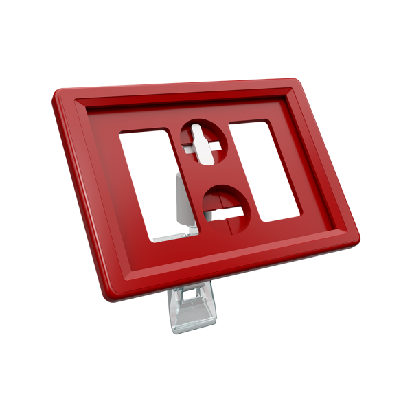 sk_Рамка ТЕХНО А8 красная, прозрачный держатель TECHNO CLIP SMALL-VL