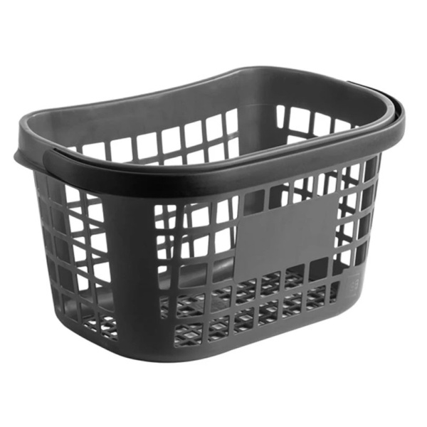 01_Корзина покупательская пластиковая с 1 пластиковой ручкой FIT 26л (ИСПАНИЯ), Серый