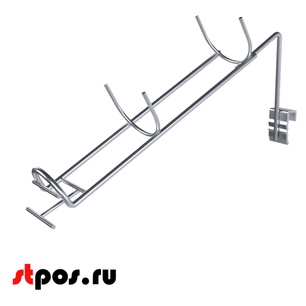 00_Держатель для фена-щётки с ценникодержателем, на штангу 30х15 мм, Цинк