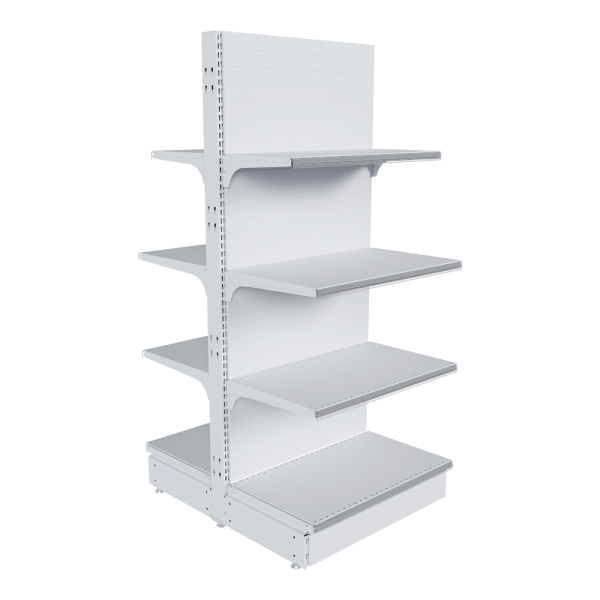 stpos_НАБОР стеллаж 25 70 ГЛУХОЙ островной 1550х665х400 8 полок, ценникодержатели