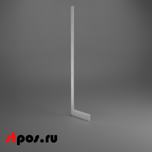 00_НАБОР Завершающая стойка 25 70 высота 2600 с базой 500 для стеллажа Нордика, RAL9016, Белый