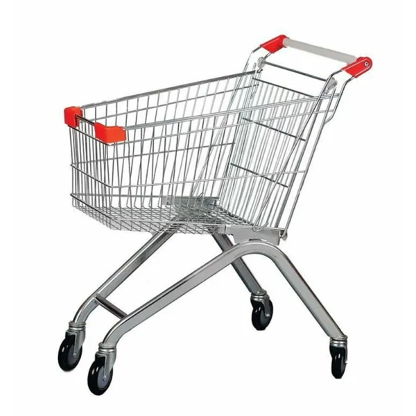 sk_Тележка покупательская 125л, цинк, (европейский тип),без детского сиденья, Красный