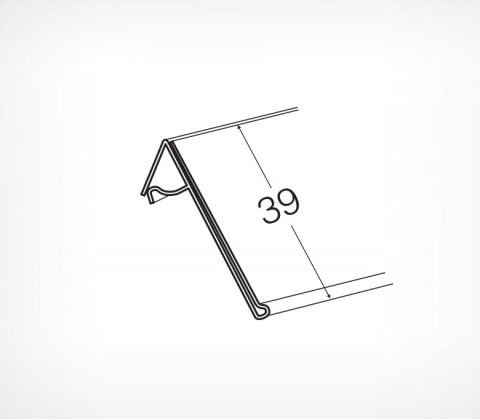 05_Схема_Ценникодержатель на корзины из металлических прутьев KOL39, 1250мм. Прозрачный цвет