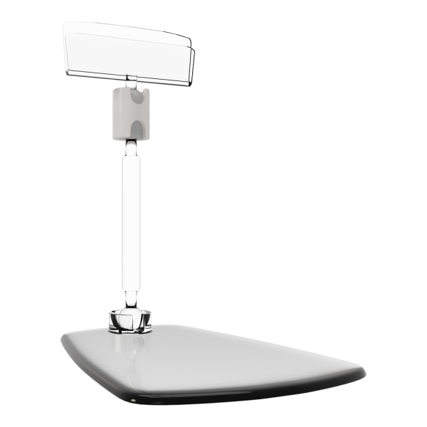 sk_Держатель ценника шарнирный на подставке DELI  50 мм FOT-CLIP, Прозрачный