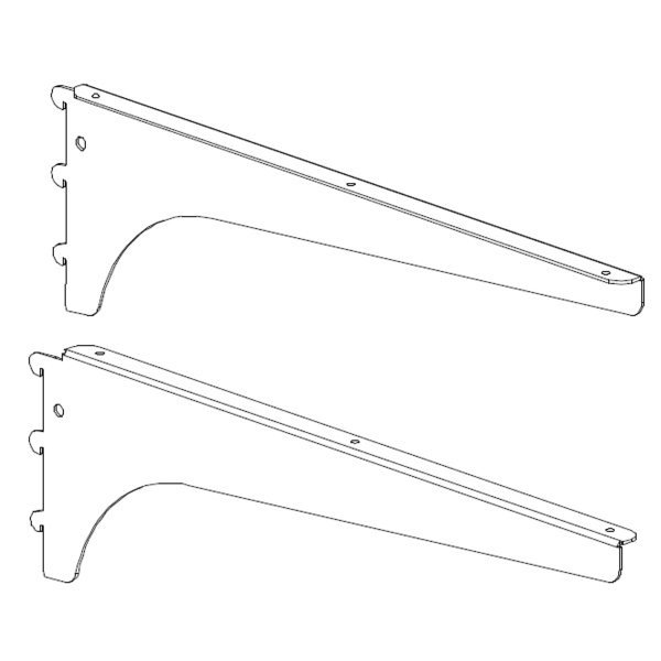 1_Полкодержатель 226 мм однопозиционный крепления верхней полки ДСП (левый+правый) (25 серия)