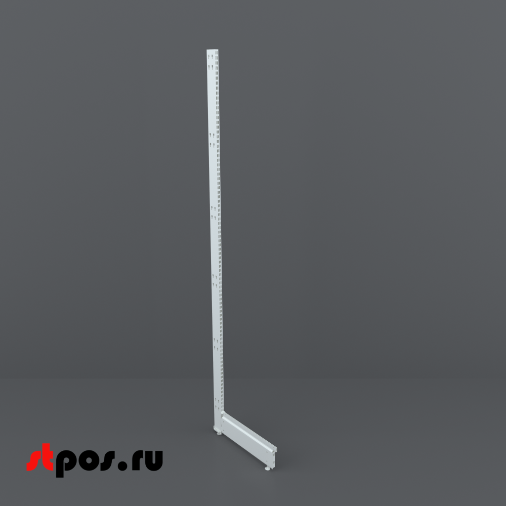 02_НАБОР Завершающая стойка 2570 высота 2250 с базой 500 для СЕТЧАТОГО стеллажа Нордика