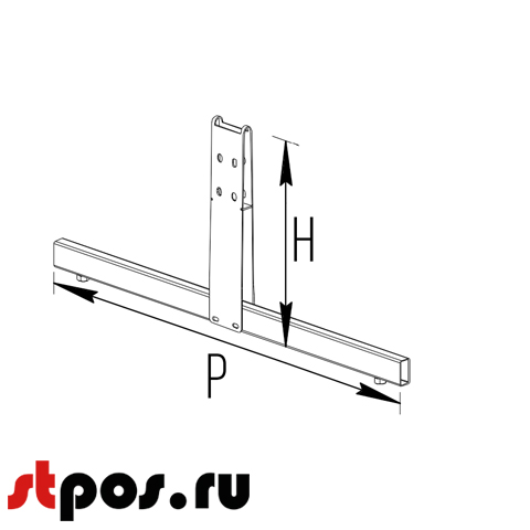 База островная 665 мм стеллажа для одежды мобильного.jpg