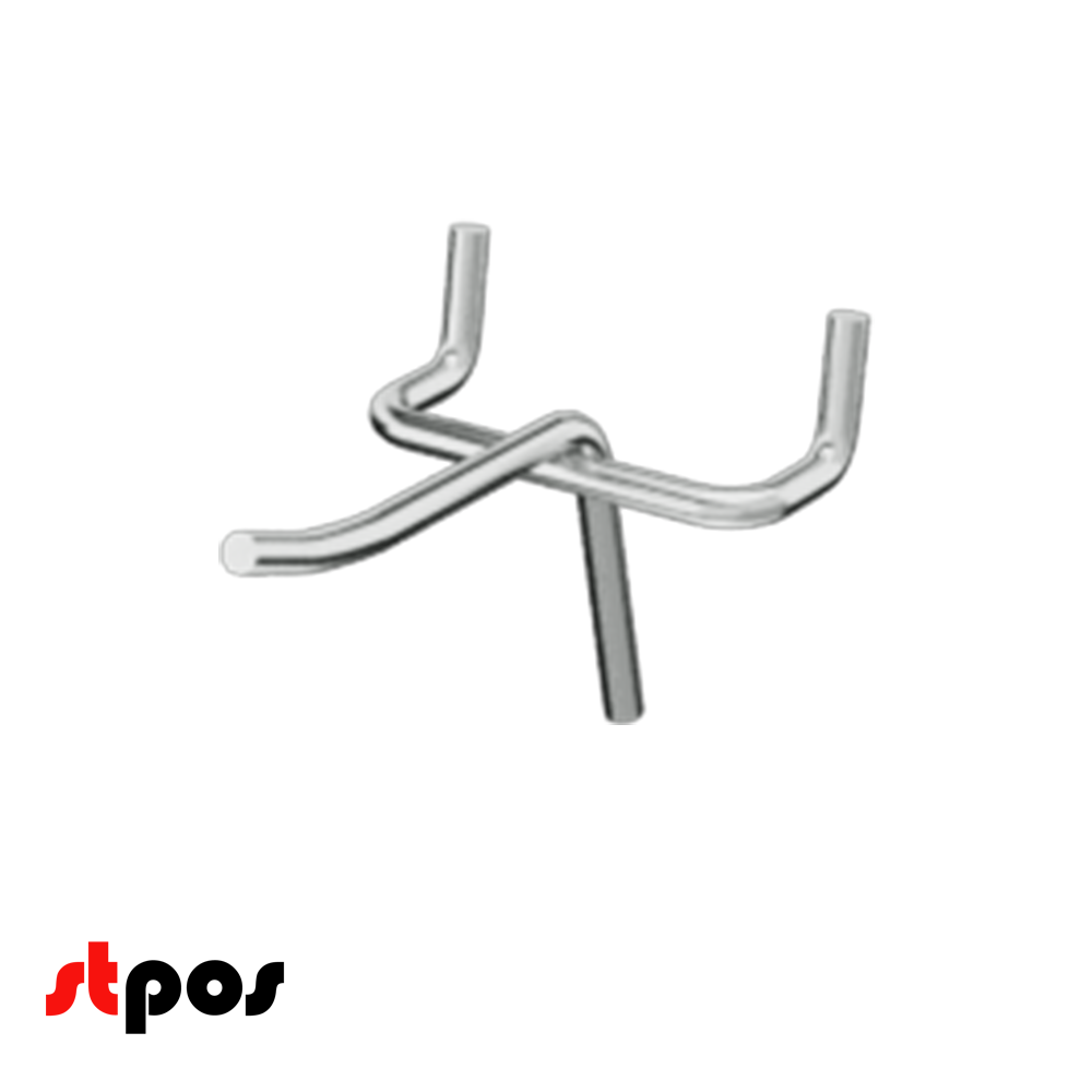 02_Крючок для перфорации одинарный  50мм, цинк-хром, d5, шаг 45