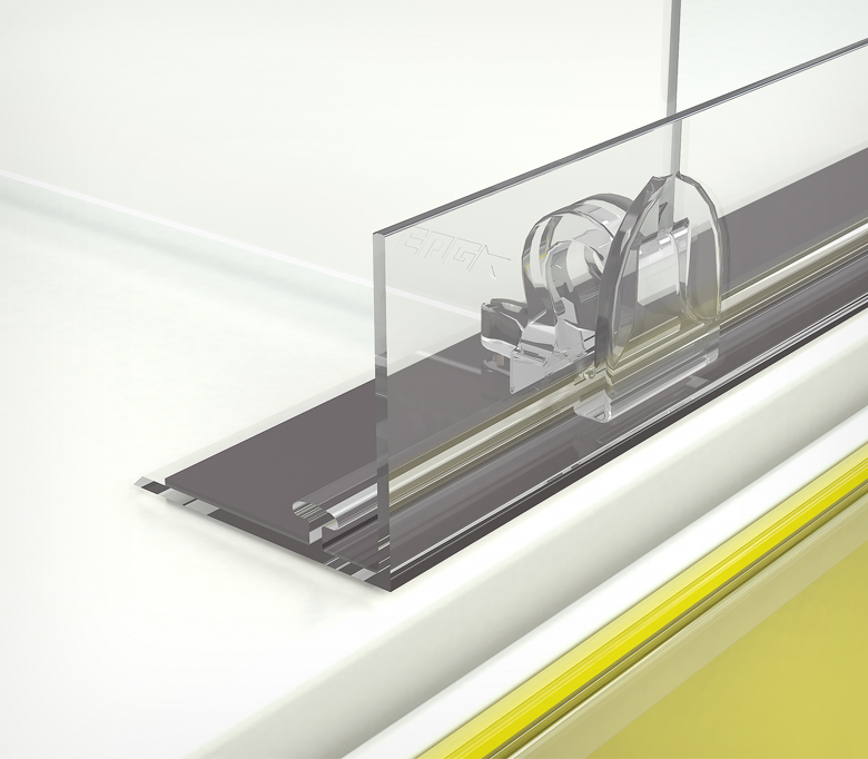 03_Пластиковый передний ограничитель высотой 30 мм с Т-профилем L-RAIL30 с магнитным скотчем 1000мм