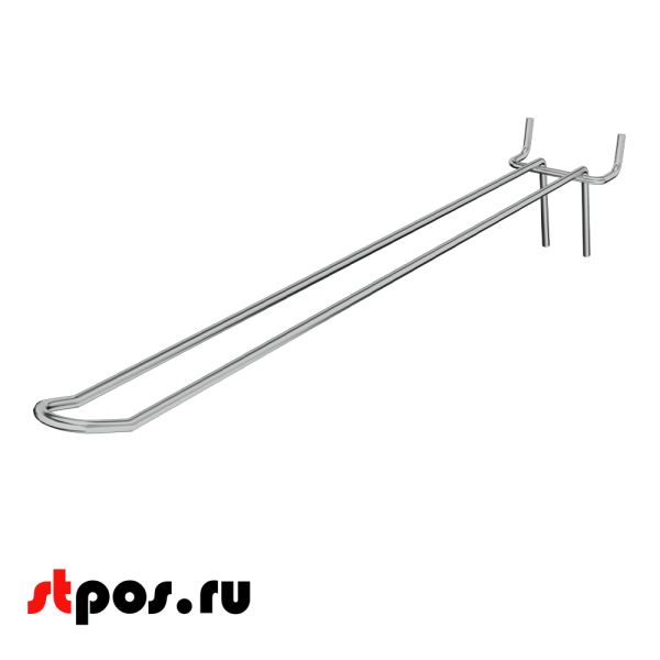 04_Крючок для перфорации двойной 400мм хром 50 шаг