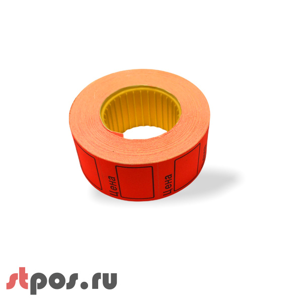 00_Ценники самоклеящиеся в рулоне, 29х28 мм, 465штрул, 160рулкор, Красный