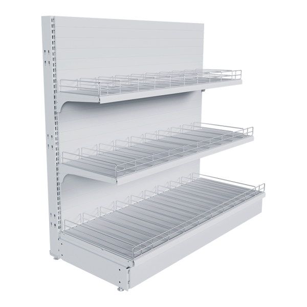 sk_НАБОР стеллаж 25 70 ГЛУХОЙ пристенный 1200х1250х500 3 полоки, ограничители, разделители, ценникод