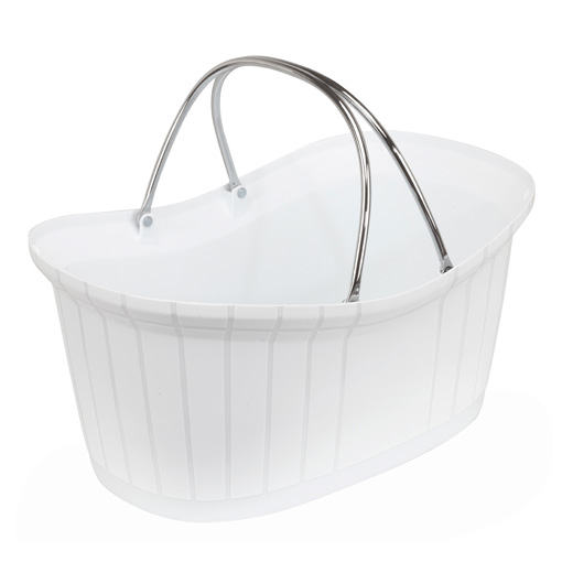 1_Корзина покупательская пластиковая с двумя алюминиевыми ручками DELUX 12л, Белый