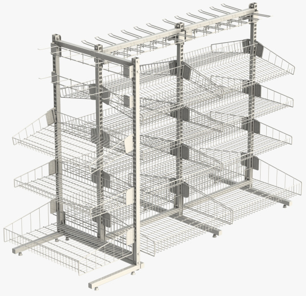 00_НАБОР Стеллаж прикассовый двухсторонний+торцевой 1780х700мм, h 1780мм
