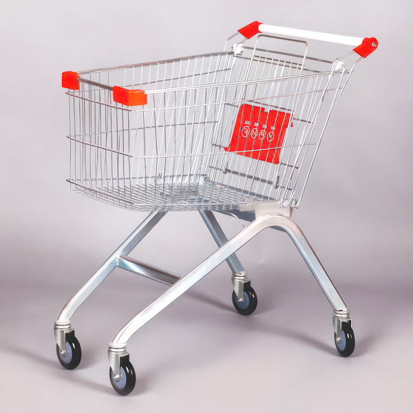 sk_Тележка покупательская 100л, 820х540х910 мм,цинк,(европейский тип),без детского сиденья, Красный