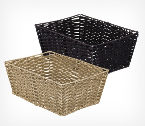 03_Лоток плетеный из полиротанга Салерно, ширина 280мм, глубина 400мм, высота 160мм, цвет венге и дуб