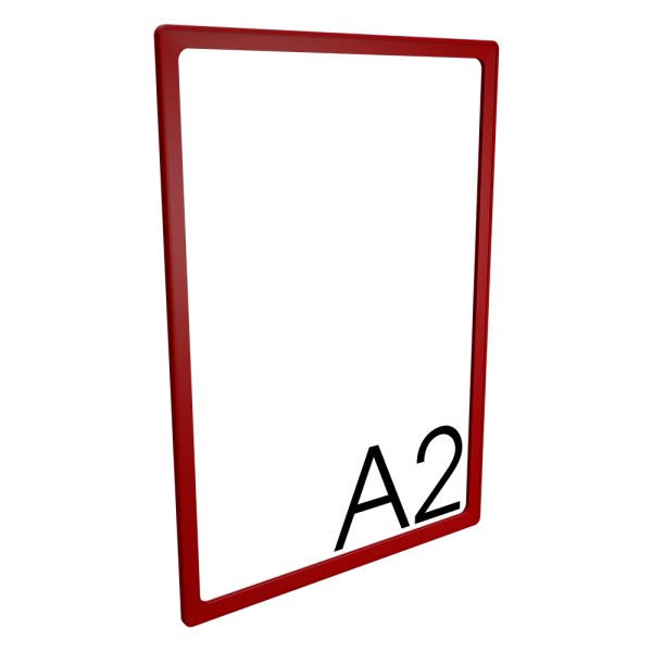 sk_Пластиковая рамка с закругленными углами формата А2 (420х594мм), PF-А2, Красный