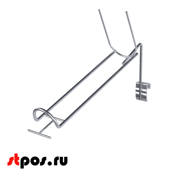 00_Держатель для блендеров с ценникодержателем, крепление с зажимом на штангу 30х15 мм, Цинк