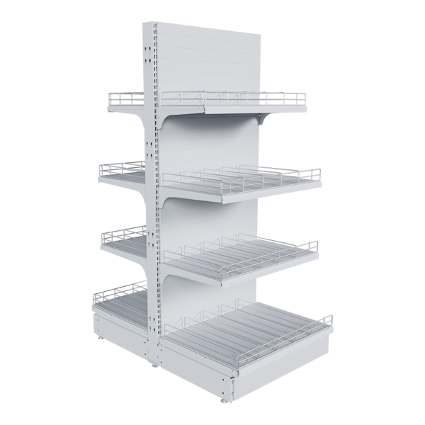 sk_НАБОР стеллаж 25 70 ГЛУХОЙ островной 1550х665х500 8 полок, ограничители, разделители, ценник
