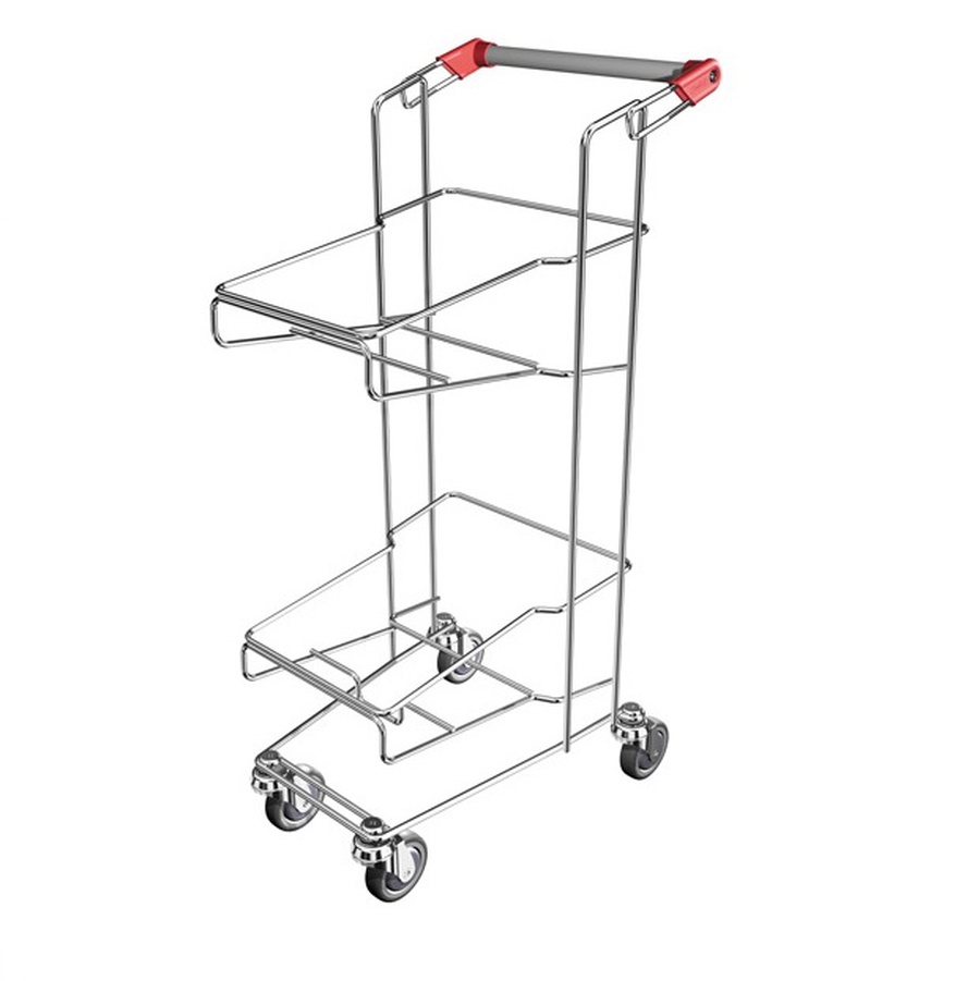 01_Тележка-подставка для двух корзин SHOLS, серия FLEX U , Красный
