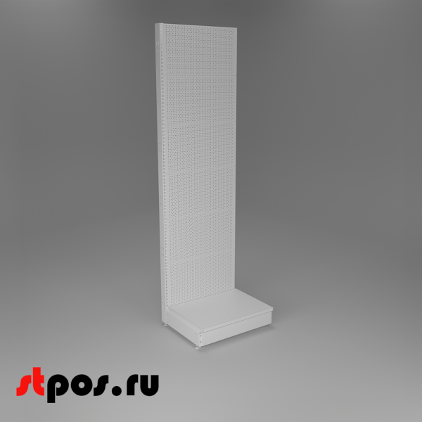 00_НАБОР Стеллаж 25 70 ПЕРФОРИРОВАННЫЙ пристенный2250х665хо500, 1 полка + плинтус, RAL9016, Белый