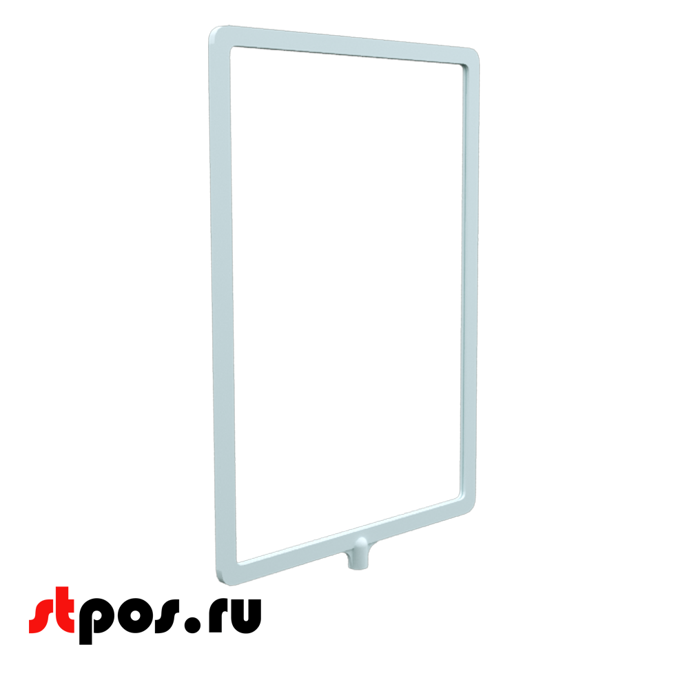 06_Пластиковая рамка А4 с интегрированным Т-держателем PFT-A4, под крепление диаметром 9мм, Белая