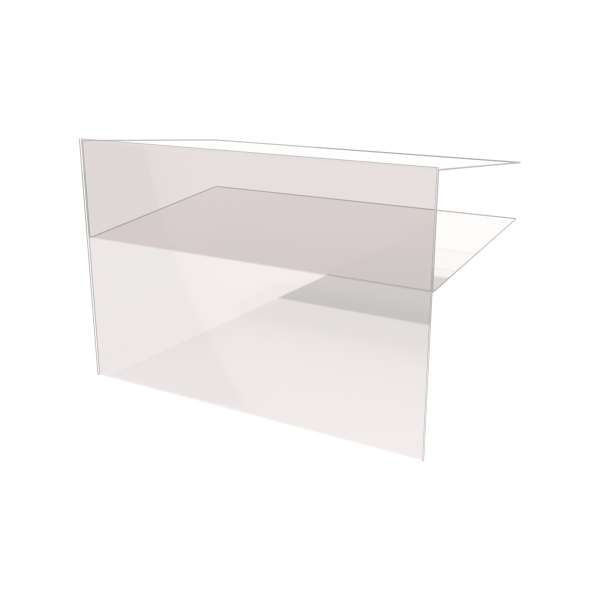 stpos_Ценникодержатель-карман для косметики капля, горизонтальный, 60х40мм, клееный замок П-образный 16мм