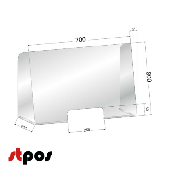00_Защитный ЭКРАН-БАРЬЕР настольный ПЭТ 700х800мм